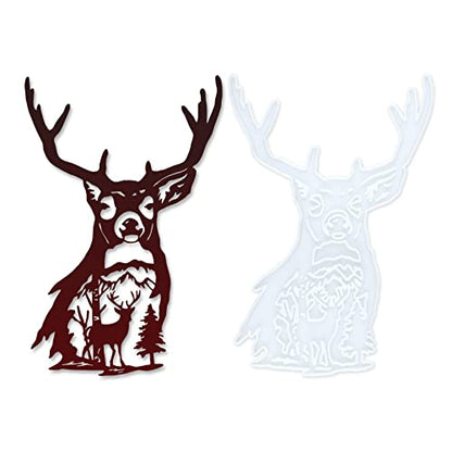 Deer Head Wall Hanging Resin Silicone Mold, Deer Epoxy Casting Mold for Wall Hanging Mount Home Office Decoration, DIY Crafts Door Wall Art Party Decoration - size: Front of the deer