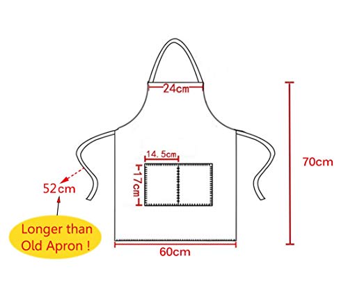 Total 15 PCS Dark Blue Bib Aprons Bulk for Women Men with 2 Front Pockets(Dark Blue-15pcs) - color: Dark Blue-15pcs