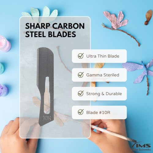 Precision Craft Knife Kit Includes 100 Carbon Steel Blades #10R, Handle No 3, Blade Remover Box & Self Locking Clamps All-in-One Hobby Knife Set for Model Making, DIY Projects, Home and Studio Use