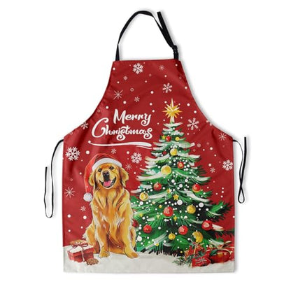 Imiss Waterproof Stain-Resistant Cooking Chef Aprons for Grill BBQ Baking 27 X 31 Inch - color: Merry Christmas