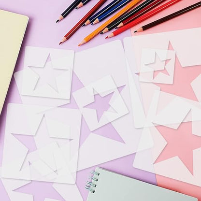 Star Stencil, 8 Pcs Different Size Star Stencils, Stars Template Stencil, Large Stencil for Spray Painting, Painting Template for Fabric Walls Arts Paper