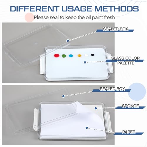 Nuanchu 1 Pcs 9 x 12 Inch Glass Palette for Oil Painting, White - color: White, size: 9x12 Inch