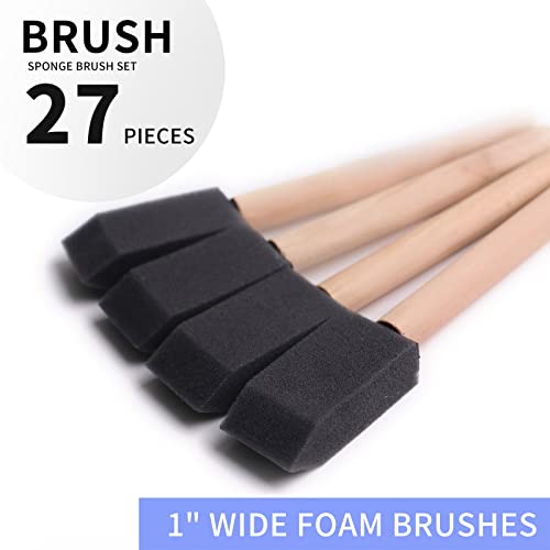 Foam Paint Brushes, 27 Pack, 1 Inch Sponge Brushes for Painting - size: 1 inch, 27 pack