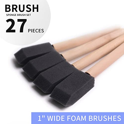 Foam Paint Brushes, 27 Pack, 1 Inch Sponge Brushes for Painting - size: 1 inch, 27 pack