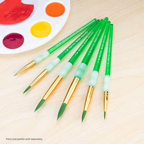 Royal Brush Big Kids Choice Deluxe Round Synthetic Paint Brush Set, Assorted Size, Green, Set of 6 - size: Assorted Size