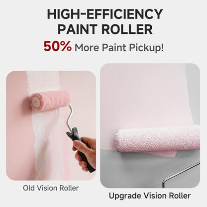 Mini Paint Roller Kit - 4 Inch Small Paint Roller Frame, 5 Packs Microfiber Paint Roller Covers,Sturdy Tray, Perfect for Painting Wall, Cabinets, Doors, Craft Work - size: 4 Inch,7 pack