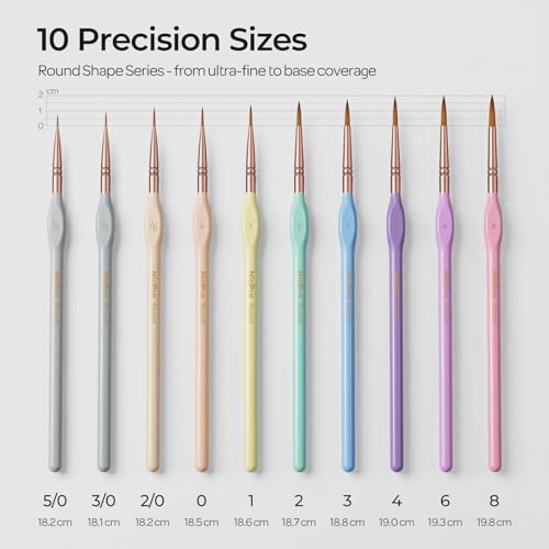 Nicpro 10PCS Paint By Numbers Brushes, Micro Fine Detail Paint Brush Set - size: 10 PCS