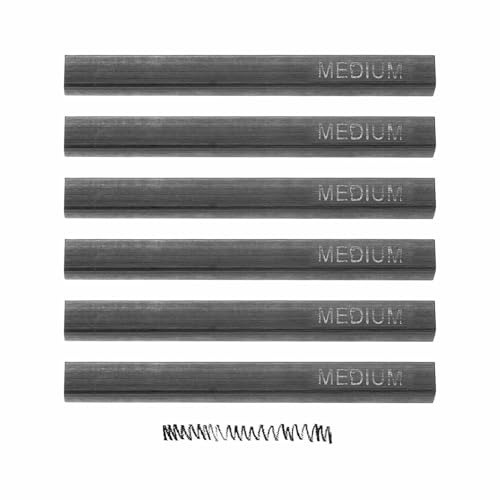 MECCANIXITY Compressed Charcoal Sticks, Medium Grade Square Vine Charcoal Sticks Set Art Supplies for Painting Drawing Sketching Shading Artists Beginners(Pack of 6) - style: Medium