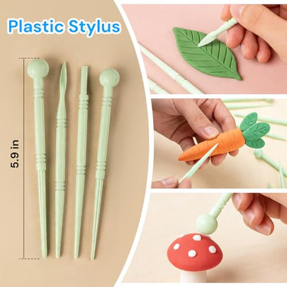 Acantha 27PCS Double-Ended Clay Tools Set, Colorful Sculpting Tools for Pottery, Polymer & Air Dry Clay, Ceramic Modeling Kit for Adults Kids Beginners