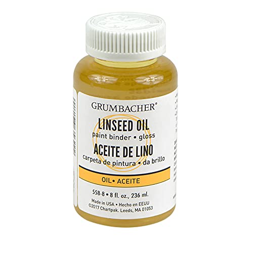 Grumbacher Linseed Medium for Oil Paintings, 8 Ounce Bottle, Yellow (558-8) - size: 8 Fl Oz (Pack of 1)