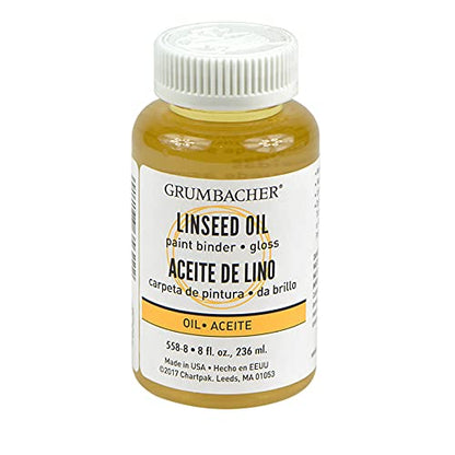 Grumbacher Linseed Medium for Oil Paintings, 8 Ounce Bottle, Yellow (558-8) - size: 8 Fl Oz (Pack of 1)