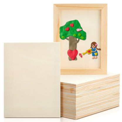 Kathfly 12 Pcs 5 x 7inch Wood Panels for Painting,Unfinished Boards - size: 5 x 7 inch