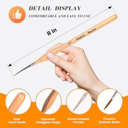 Miniature Brush Dry Brushes, Aoartix 15 Pcs Model Paintbrush Set | Small Brushes for Acrylic, Watercolor, Face,Figurine, Oil, Models & Craft Painting Supplies, Paint by Numbers Kit for Adults - color: Wood