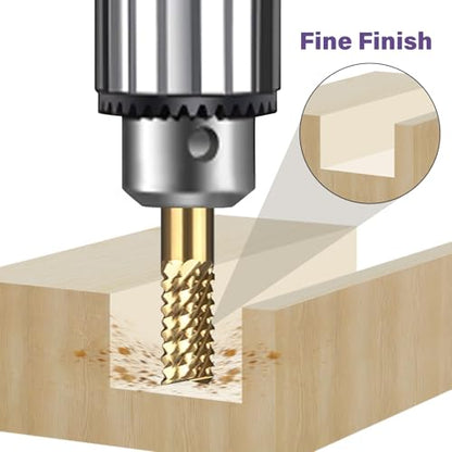 Titanium Coated Engraving Milling Cutter Carbide Bits, 0.8-3mm, 1/8'' Shank, 10 Pieces, for Dremel Rotary Tools