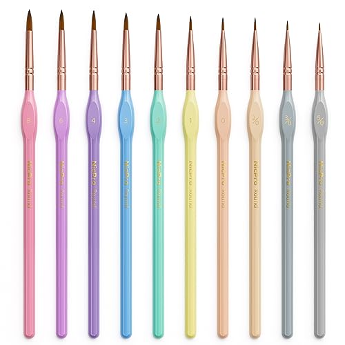 Nicpro 10PCS Paint By Numbers Brushes, Micro Fine Detail Paint Brush Set - size: 10 PCS