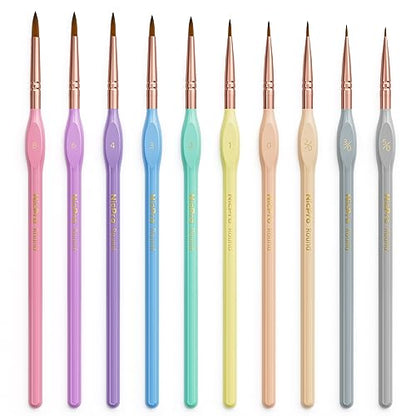 Nicpro 10PCS Paint By Numbers Brushes, Micro Fine Detail Paint Brush Set - size: 10 PCS