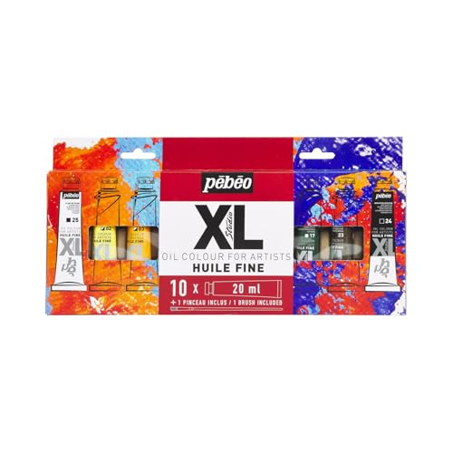 PEBEO Pébéo Fine XL Oil Paint Set, 10 x 20 ml + Brush, Complementary Colours - size: 10 x 20 ml + Brush