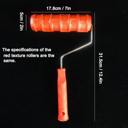 7" Texturing Roller, Patterned Textured Paint Roller, Drywall Texture Tool | Embossed Rubber Paint Roller, Decorative Art Texture Roller, Knockdown Texture Tool for DIY Household Wall Painting (BK317R) - style: BK317R