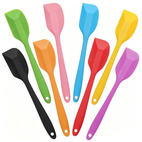 8 PCS Mini Silicone Spatulas 8.2 Inch Rubber Spatula,Nonstick Cookware - color: 8 colors