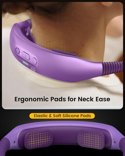 Glocusent Neck Light with Timer, 100 Hours Book Light for Bedtime Reading | Neck Reading Light, 3-Color, 5 Brightness, Bendable, Ergonomic, 1600mAh, Rechargeable, Eye Care, Sleep Aid, Travel Lock, Gift - color: Purple