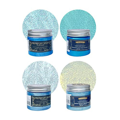Metallic Acrylic Paint -Blue Planet High Brightness Glitter Pigment-Art Craft for Artists & Painters, Canvas Halloween Pumpkin Ceramic Rock Painting (Cosmic Planet) - color: Cosmic Planet