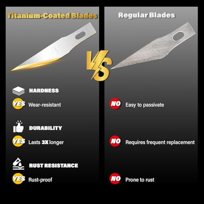 Exacto Knife Blades #11 Titanium Coated Replacement Blades-30 Pack | #11 Blades for Precision Hobby Knife Hobby Blades Refill Set for Craft, Hobby, Scrapbooking,Cutting