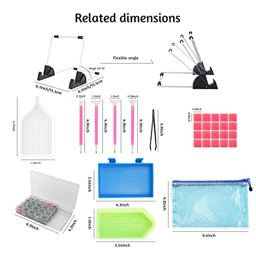 LIRUNQIU B4 Diamond Painting LED Light Pad Kit | Includes storage case, pens, stand, pad board. Ideal for adults, full drill diamond art. Complete 5D tool set. - size: B4