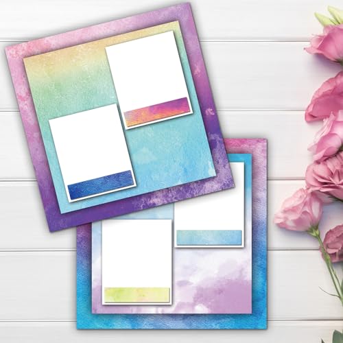 48 Sheets Watercolor Scrapbook Paper,Watercolor Pattern Decorative Scrapbook Paper for Journals DIY Cards and Photo Albums,Aesthetic Craft Supplies - color: Watercolor