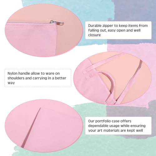 Abbylike 1 Pcs 48x36 Inch Art Portfolio Bag Pink Large Waterproof Nylon - color: Pink, size: 48 x 36 Inch