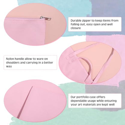 Abbylike 1 Pcs 48x36 Inch Art Portfolio Bag Pink Large Waterproof Nylon - color: Pink, size: 48 x 36 Inch