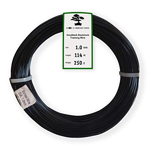 Anodized Aluminum 1.0mm Bonsai Training Wire 250g Large Roll (375 feet) - Choose Your Size and Color (1.0mm, Black) - color: Black, size: 1.0mm