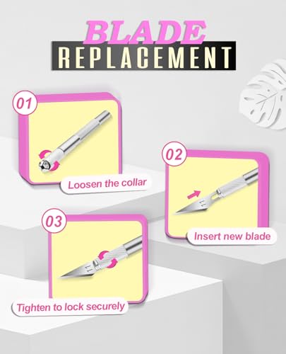1 Pcs Craft Knife Hobby Knife with 11 Pcs Stainless Steel Blades Kit, 1pcs Steel 15MM Ruler for Art, Scrapbooking,Stencil | Precision Hobby Knife with Exacto Knife Blades, Hobby Knife Set for Art, Scrapbooking & Stencils, Silver - color: Silver