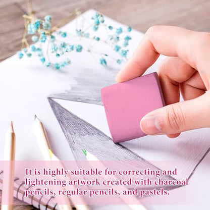 Smilo Kneaded Erasers for Artists, Pink Moldable Putty, 8-Pack | Reusable, Dust-Free and No Smudge, Art Erasers with Storage Case for Charcoal, Graphite, Pencil and Pastel Drawing - color: Pink