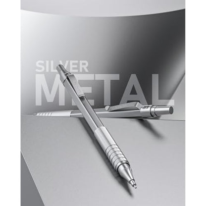 Nicpro 0.5 Mechanical Pencil Set with Case, 3PCS MP1000 Metal Artist Pencil | 480PCS HB Lead Refills 0.5mm, 3 Erasers,9 Eraser Refills For Architect Writing Drafting, Drawing, Engineering, Sketching - color: Silver, style: 0.5 MM