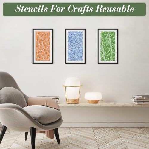 Geometric Texture Stencils for Crafts Reusable 12Pcs Stencils(8.6X4.1 Inch) - color: Texture 27