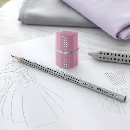 Faber-Castell Grip Trio Pencil Sharpener: Rose Shadows - style: Rose Shadows
