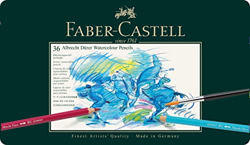 Faber-Castel FC117536 Albrecht Durer Artist Watercolor Pencils In A Metal Tin (36 Pack), Assorted