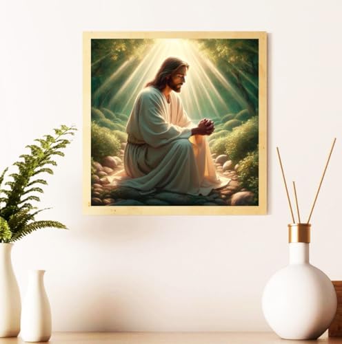 CRZMODE Jesus Diamond Art Kits for Adults,Jesus Diamond Painting Kits for Adults Beginners,5D DIY Round Full Drill Gem Art Paint by Diamonds Dots Crafts Kits for Home Decor Gift 14x14inch - color: Jesus(14X14")