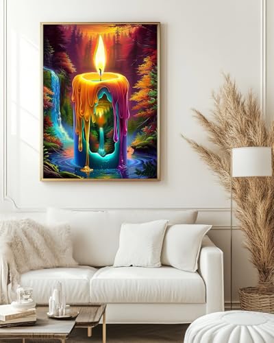 Candle Diamond Art Kits for Adults,Landscape Diamond Art 12X16 Inch - color: Landscape 05