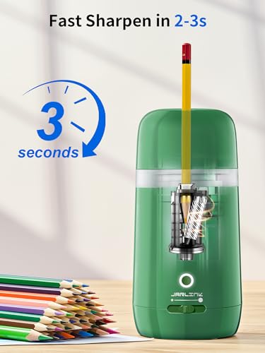 JARLINK Automatic Electric Pencil Sharpener, Rechargeable - color: Green
