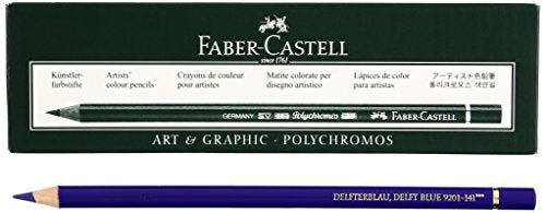 Faber Castel Polychromos Colored Pencils, 141, Deltu Blue, 6 Count - color: 141 Delto Blue