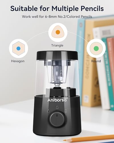 Electric Pencil Sharpener, Battery/USB Cord Operated, Black - color: Black