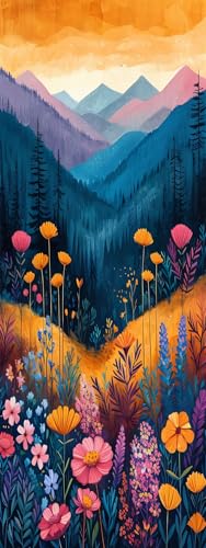 ZHUMUTO Large Diamond Painting Kits for Adults Mountain Wildflower - color: LZMT046