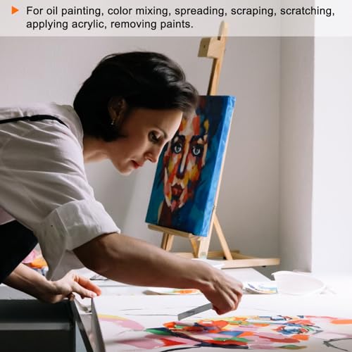 HARFINGTON No.10 Painting Palette Knife Stainless Steel Pointy Spatula Pallet Knife with Wood Handle for Oil Acrylic Paint Canvas Color Mixing Spreading