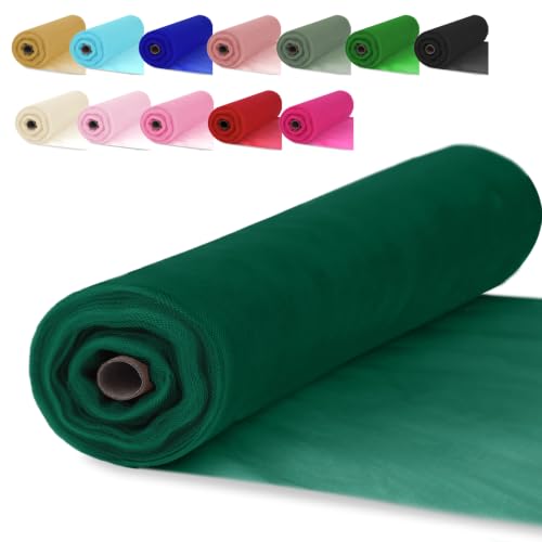 Hunter Green Tulle Fabric Roll 54 Inch x 10 Yards Tulle Ribbon - color: Hunter Green, size: 54 Inch X 10 Yards