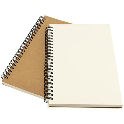 20 Pack A5 Unlined Spiral Notebook, 120 Pages/60 Sheets Softcover Kraft Blank Stketch Book Journal Notebook, Sketch Pad for Drawing, Sketching, Writing, 8.3 x 5.5 inch - size: A5 120 Pages 20 PCS