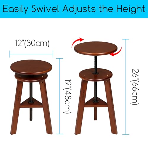 MEEDEN Wooden Drafting Stool with Adjustable Height, Artist Stool,Office Studio Stool, Up to 220 Lbs,German Beech Wood, Perfect for Artists Studio,Home Use,Kitchen,Bars | Up to 220 Lbs, German Beech Wood Drafting Chair, Perfect for Artists Studio, Home Us