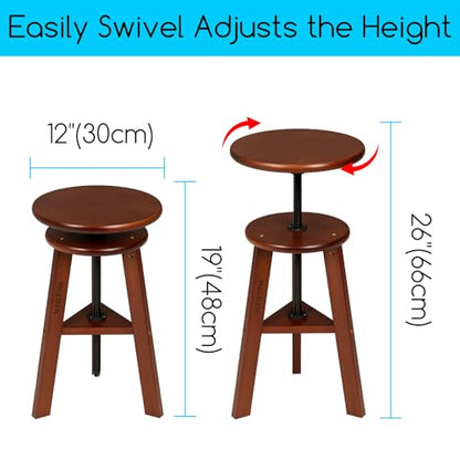 MEEDEN Wooden Drafting Stool with Adjustable Height, Artist Stool,Office Studio Stool, Up to 220 Lbs,German Beech Wood, Perfect for Artists Studio,Home Use,Kitchen,Bars | Up to 220 Lbs, German Beech Wood Drafting Chair, Perfect for Artists Studio, Home Us