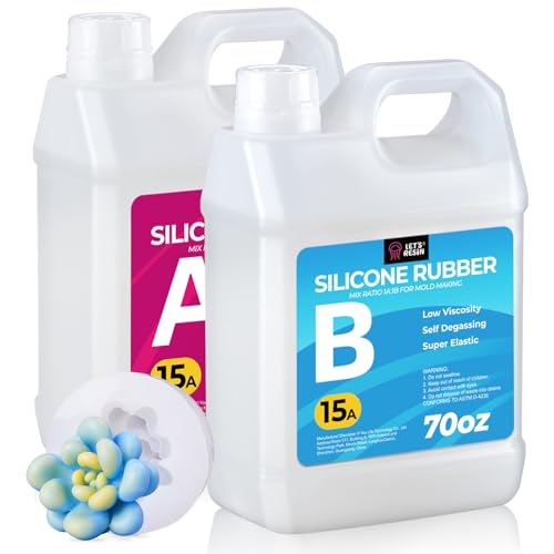 LET'S RESIN Silicone Mold Making Kit Liquid Silicone Rubber 140oz/1 Gallon | Translucent Clear Mold Making Silicone-Mixing Ratio 1:1-Molding Silicone for Resin Molds,Silicone Molds Maker DIY Making - size: 140 oz