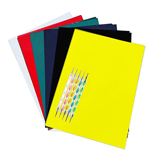 30 Sheets Carbon Transfer Paper,Tracing Paper Carbon Graphite Copy Paper with 5 Pieces Embossing Styluses Stylus Dotting Tools for Wood,Paper,Canvas and Other Art Surfaces 8.3 x 11.7 inches(6 Colors) - color: Black, Blue, Red, Yellow, Green, Translucent (